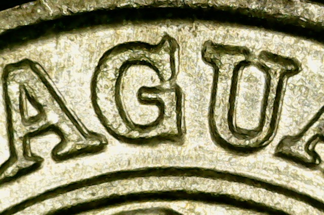 1950-Paraguay-1-Centisimo-DDO-/-DDR-Nice-Doubling.
